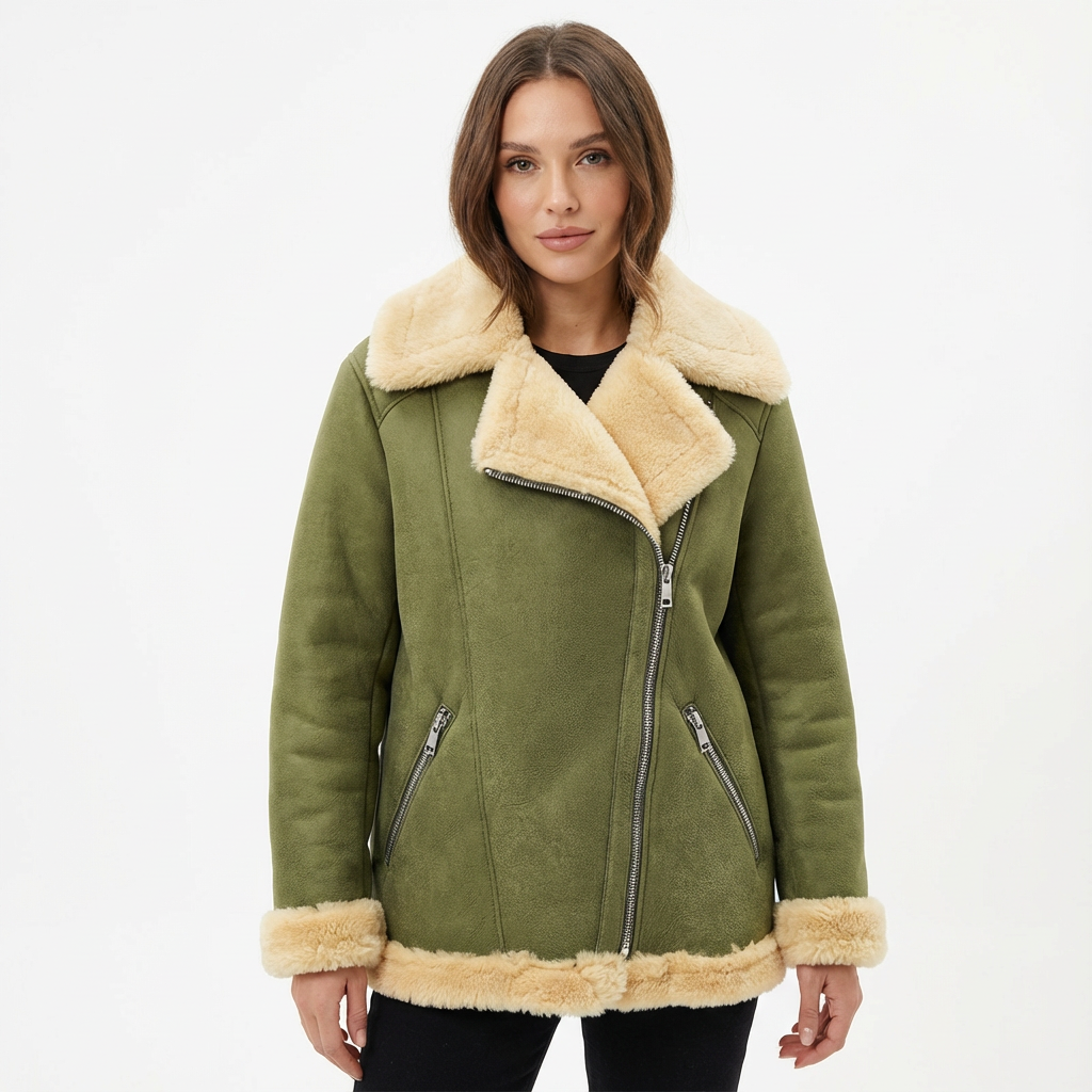 montone chiodo oliva montone chiodo oliva