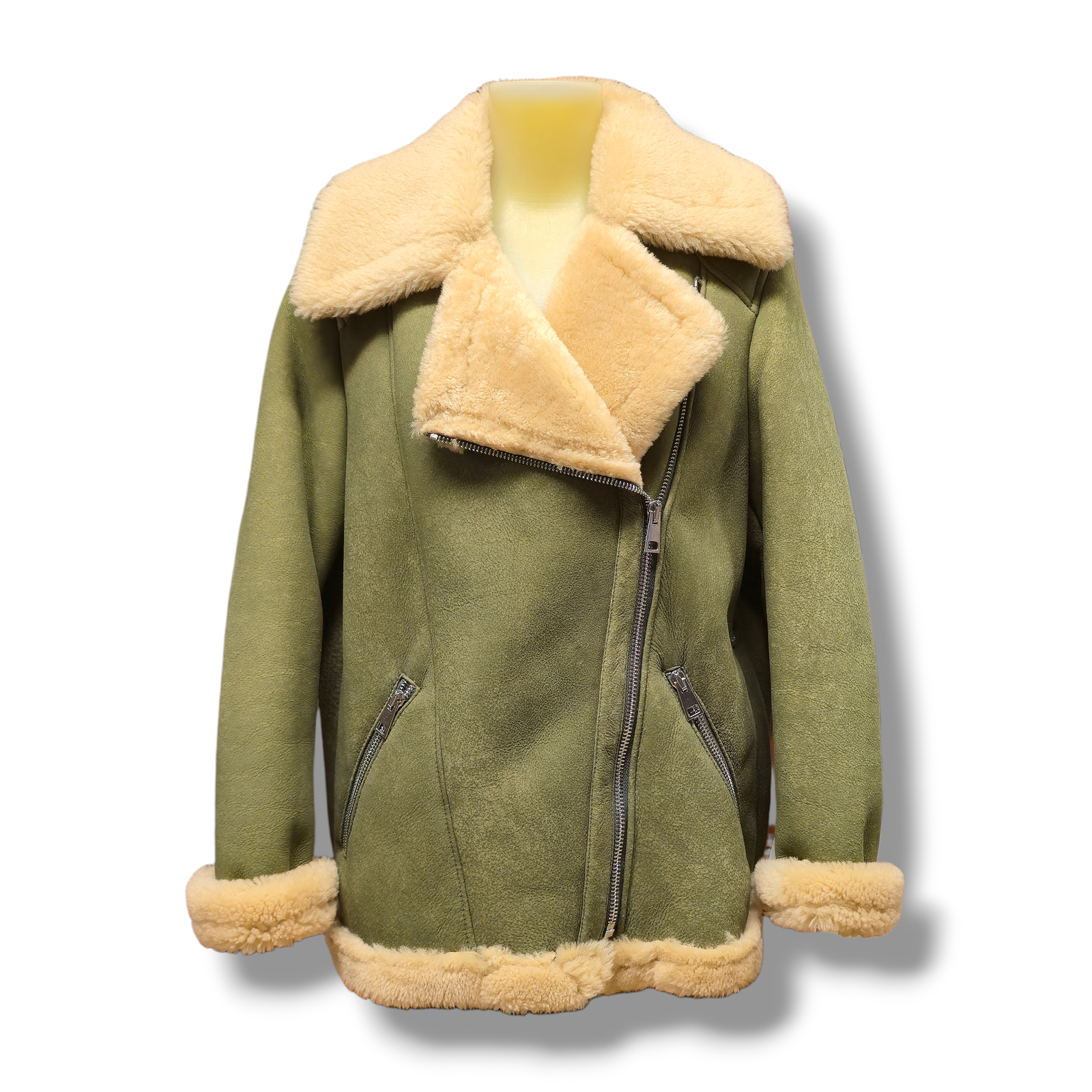 montone chiodo oliva montone chiodo oliva