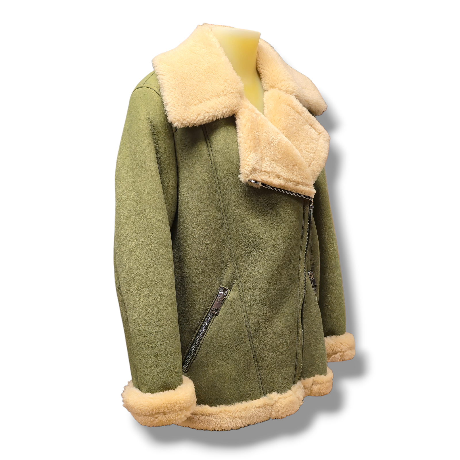 montone chiodo oliva montone chiodo oliva